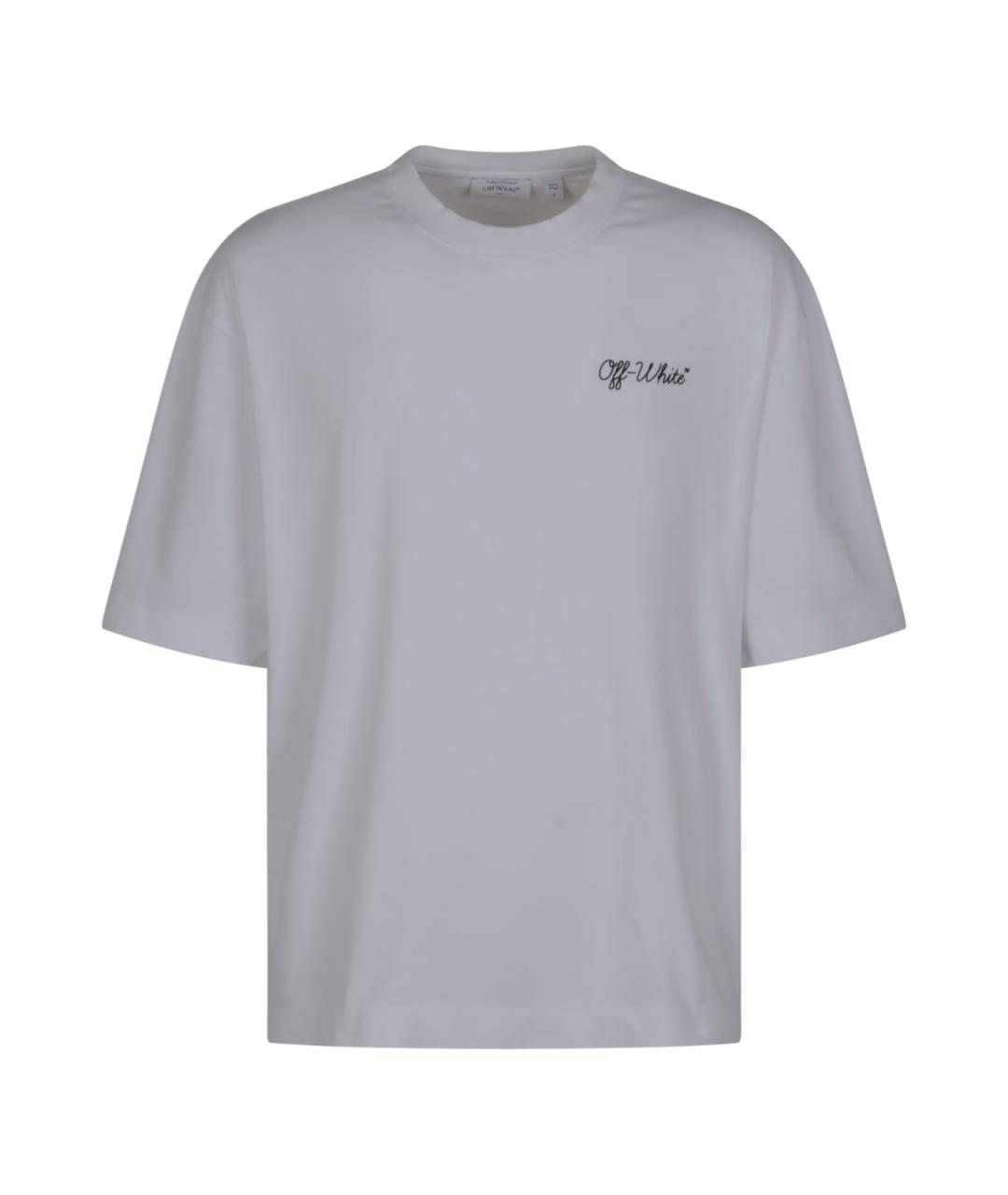 OFF-WHITE Белая хлопковая футболка, фото 1