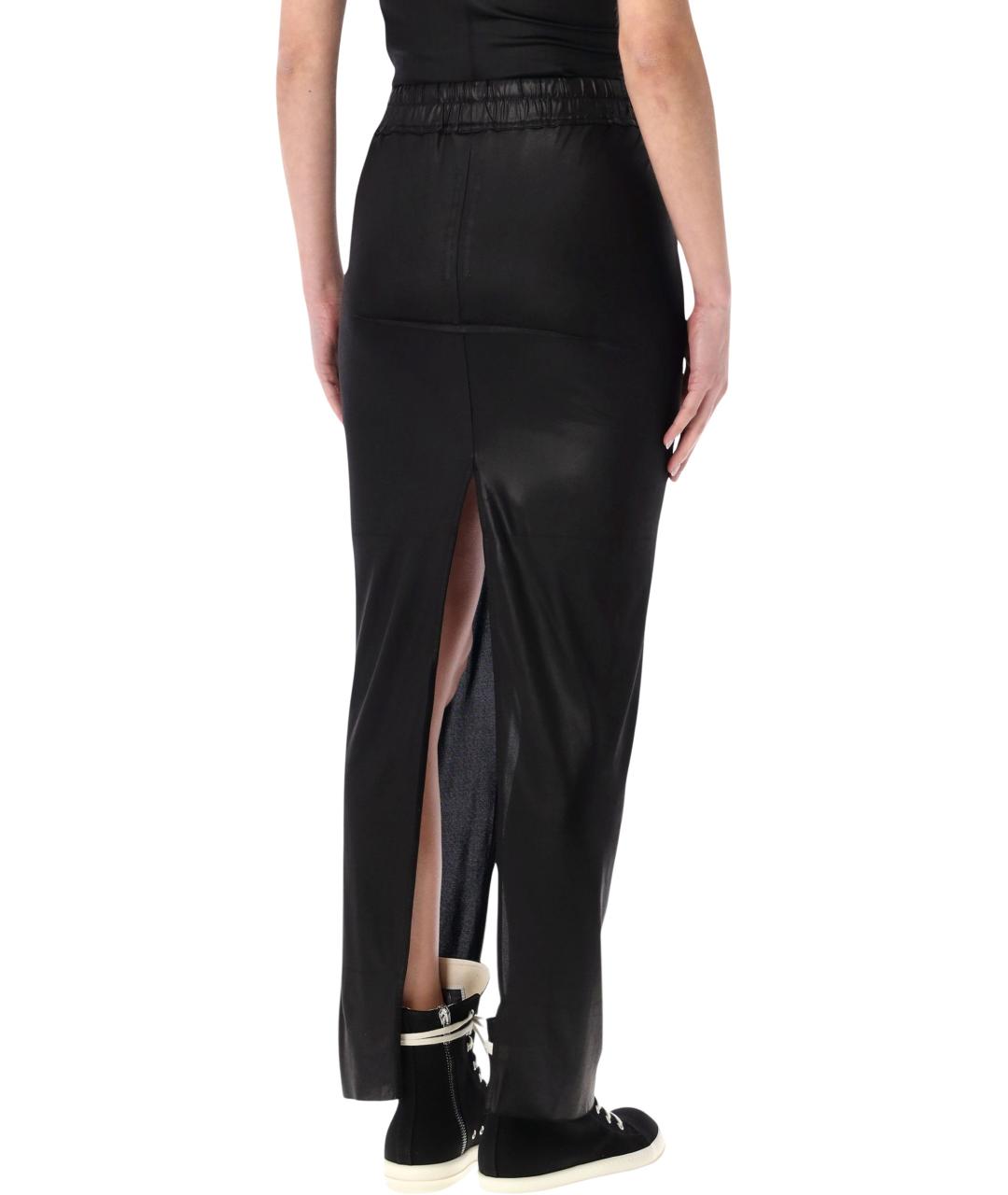 RICK OWENS Черная ацетатная юбка макси, фото 2