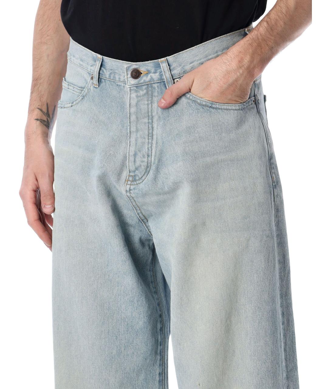 BALENCIAGA Синие хлопковые прямые джинсы, фото 3