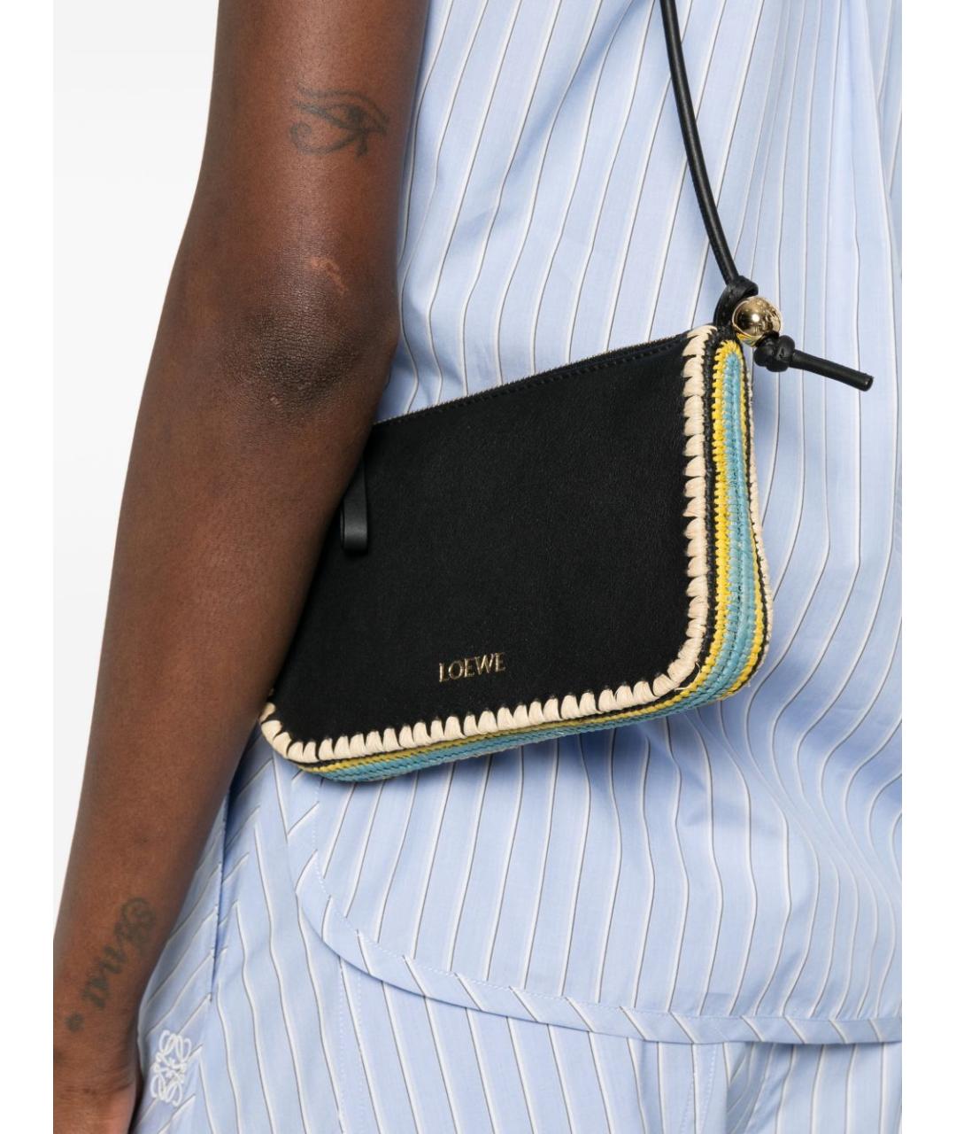 LOEWE Черная кожаная сумка через плечо, фото 3