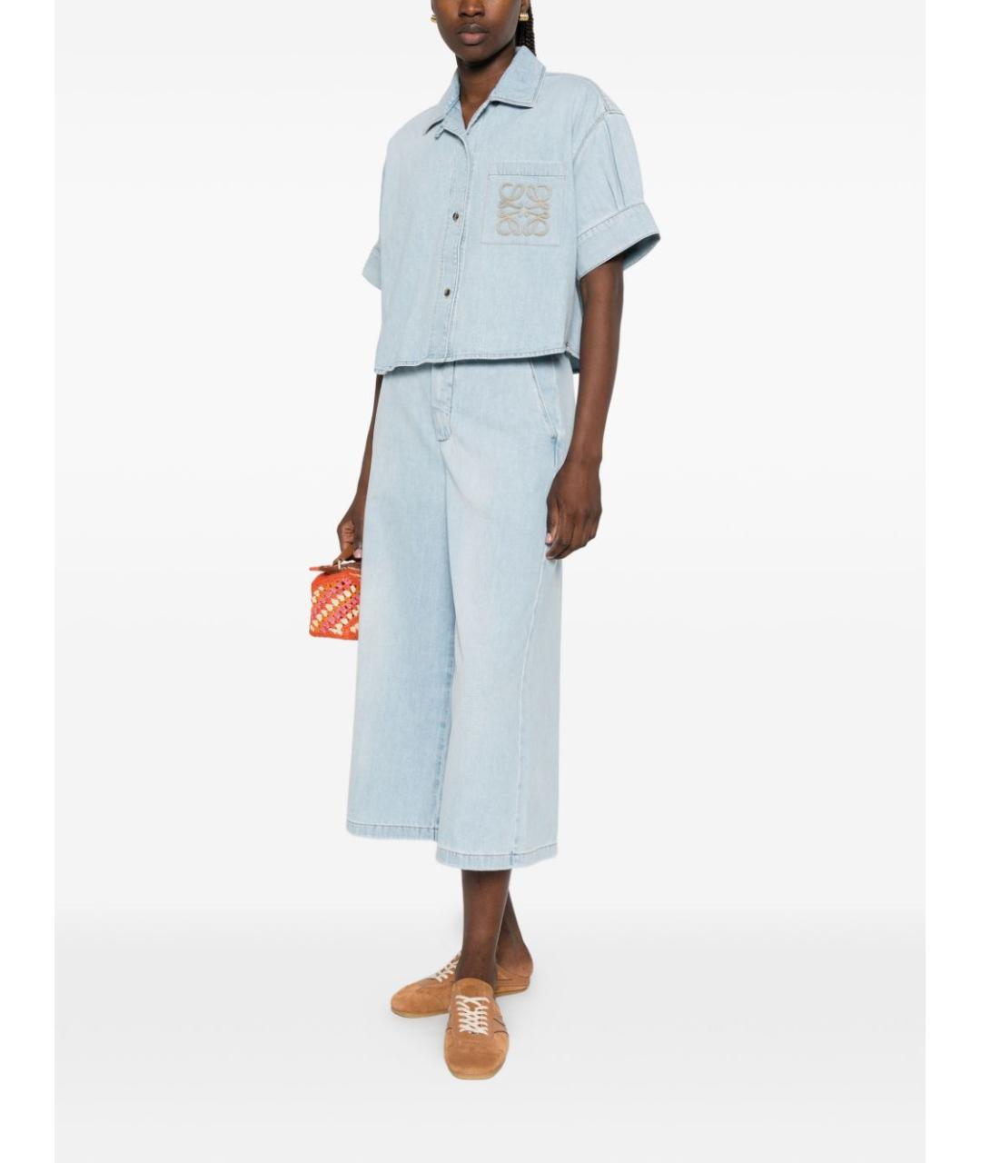 LOEWE Голубые хлопковые прямые джинсы, фото 3