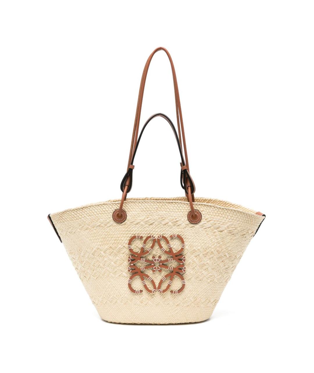 LOEWE Бежевая пелетеная сумка через плечо, фото 1