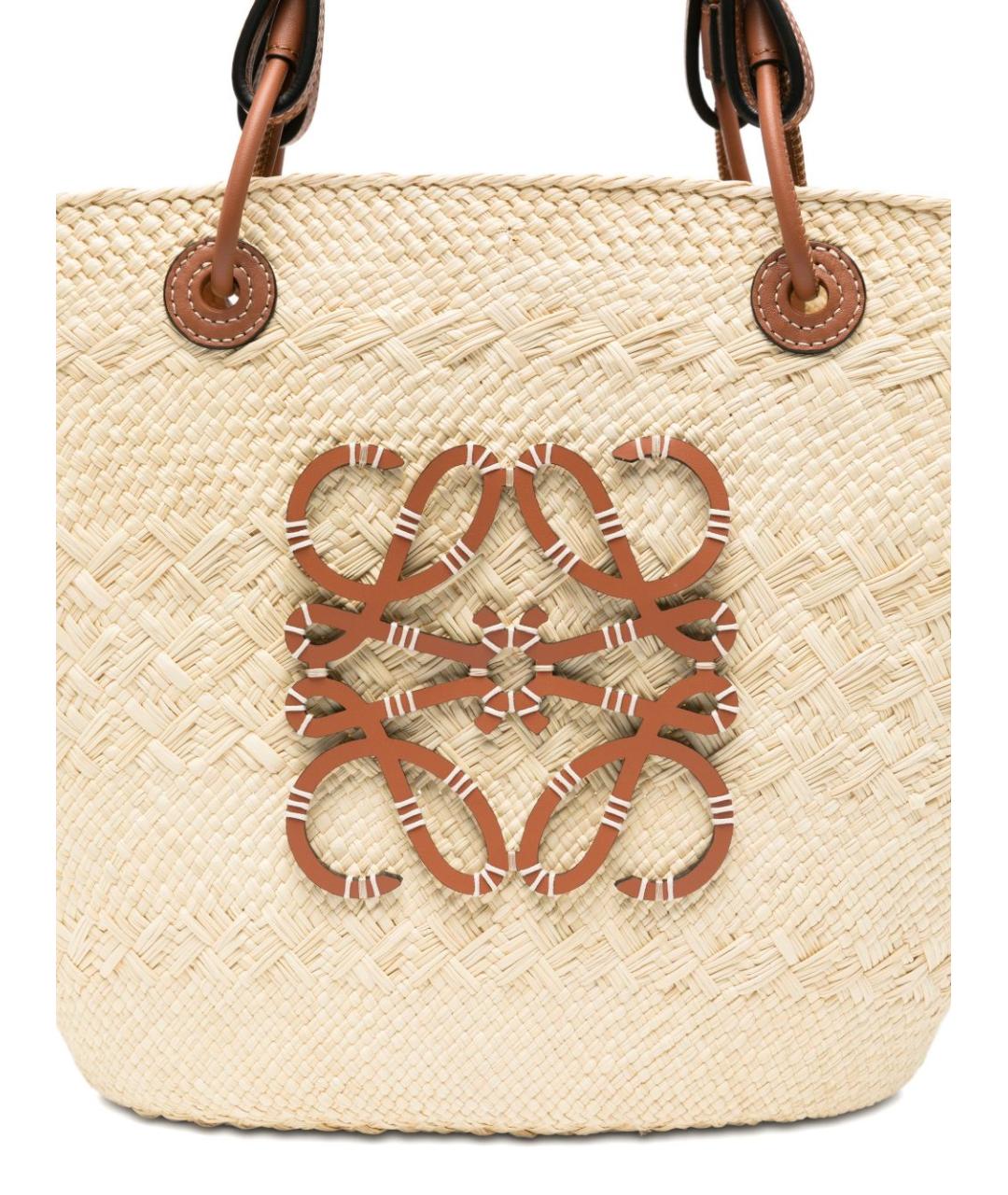 LOEWE Бежевая пелетеная сумка через плечо, фото 3