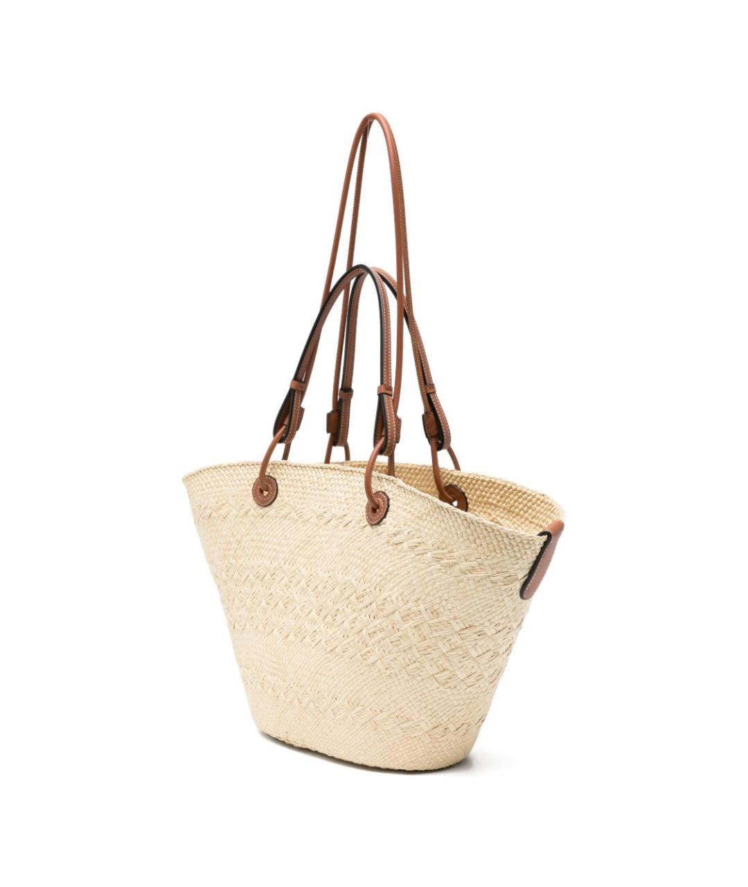 LOEWE Бежевая пелетеная сумка через плечо, фото 4