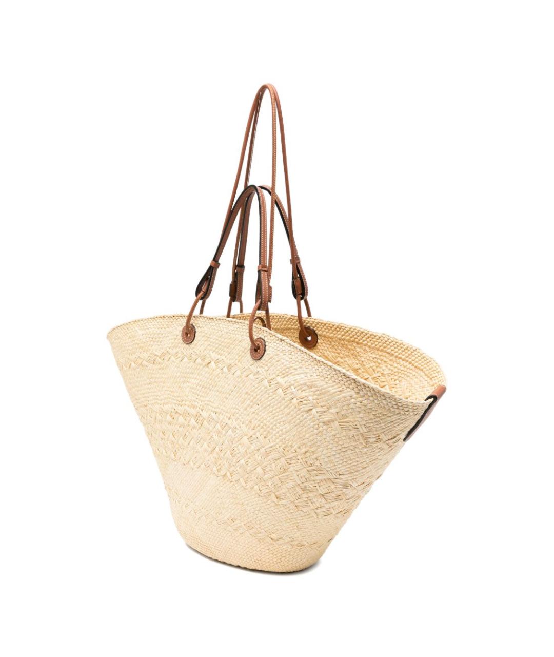 LOEWE Бежевая пелетеная сумка тоут, фото 2