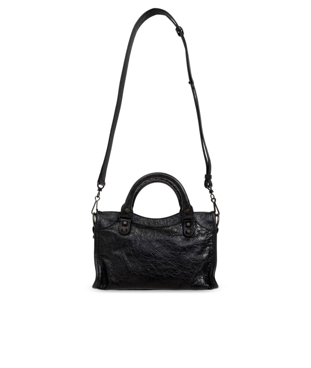 BALENCIAGA Черная кожаная сумка тоут, фото 5