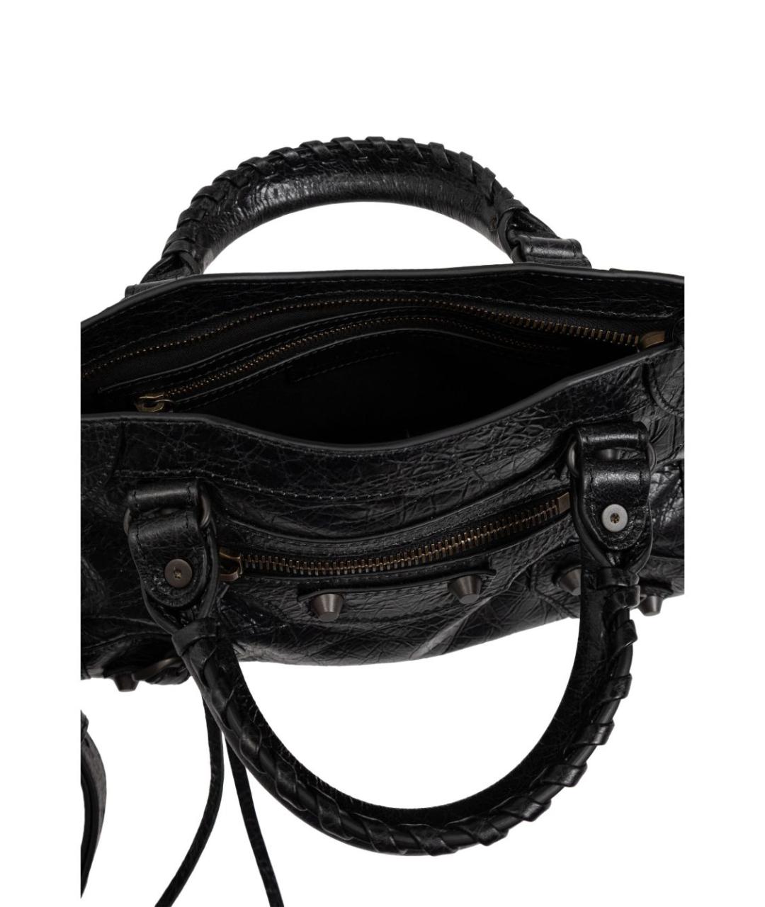 BALENCIAGA Черная кожаная сумка тоут, фото 3