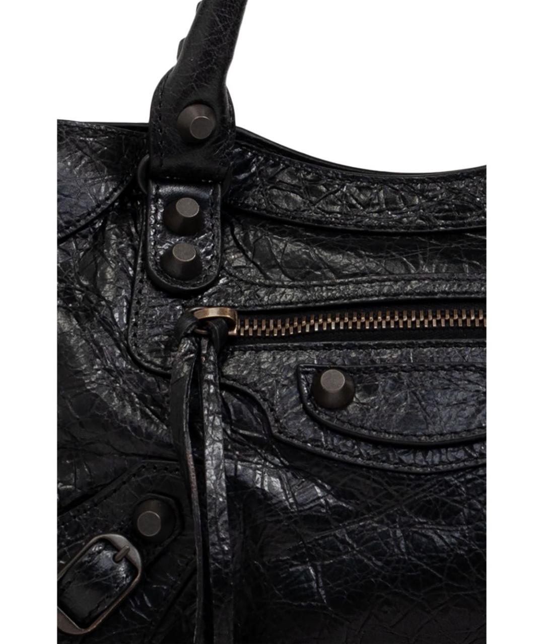 BALENCIAGA Черная кожаная сумка тоут, фото 2