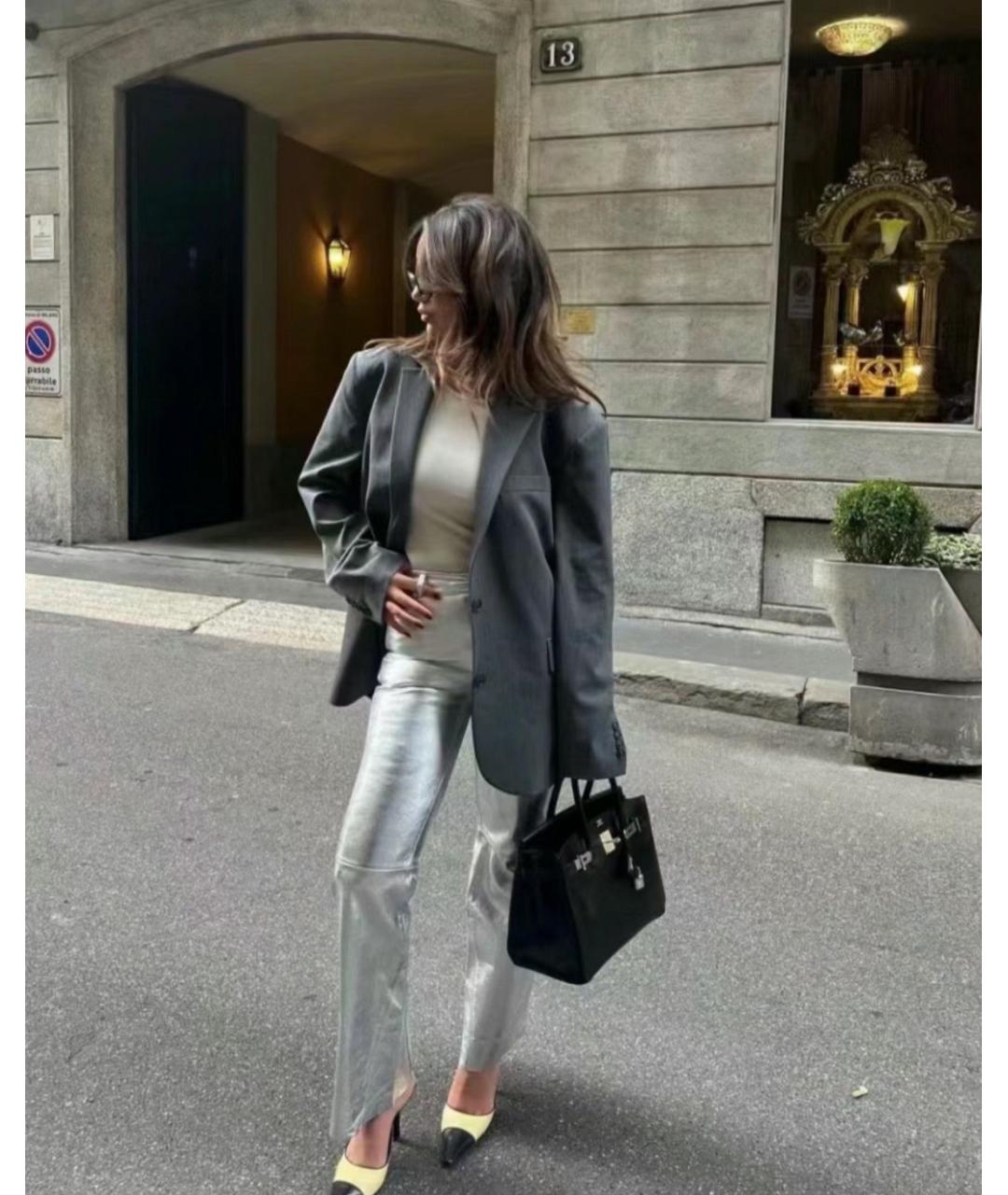 HERMES Черная кожаная сумка тоут, фото 2