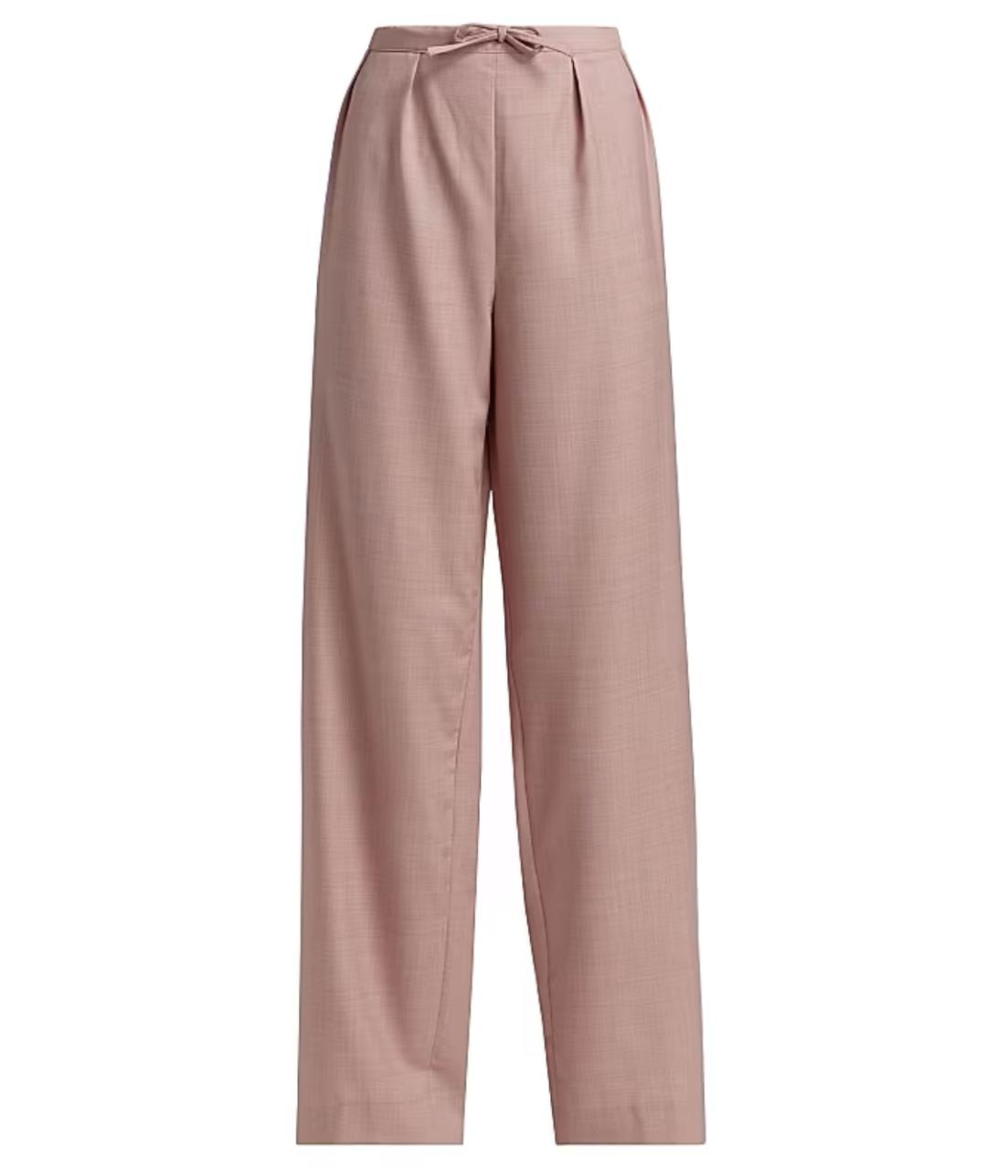 LOULOU STUDIO Розовые шерстяные прямые брюки, фото 1