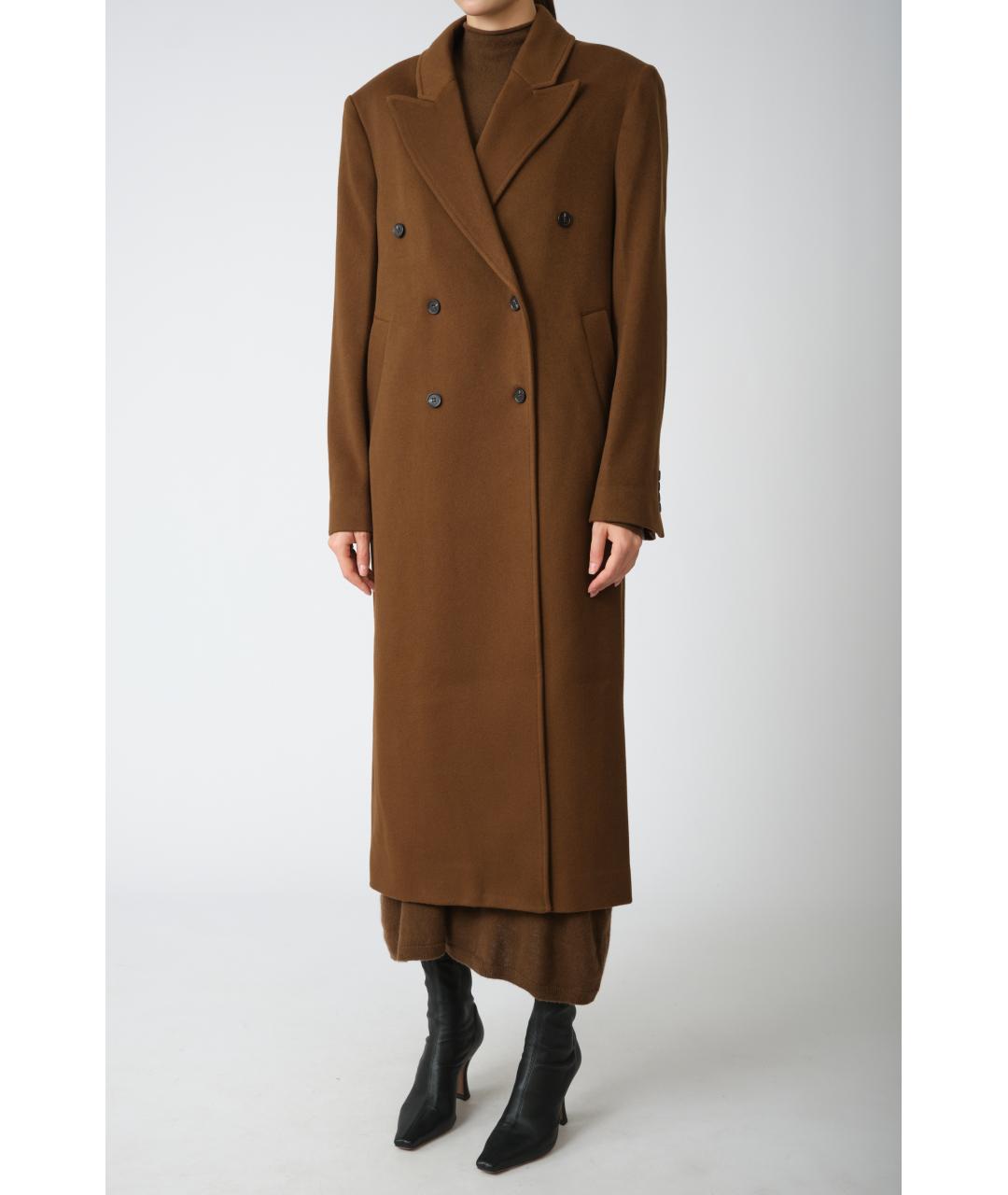 LOULOU STUDIO Коричневое шерстяное пальто, фото 3