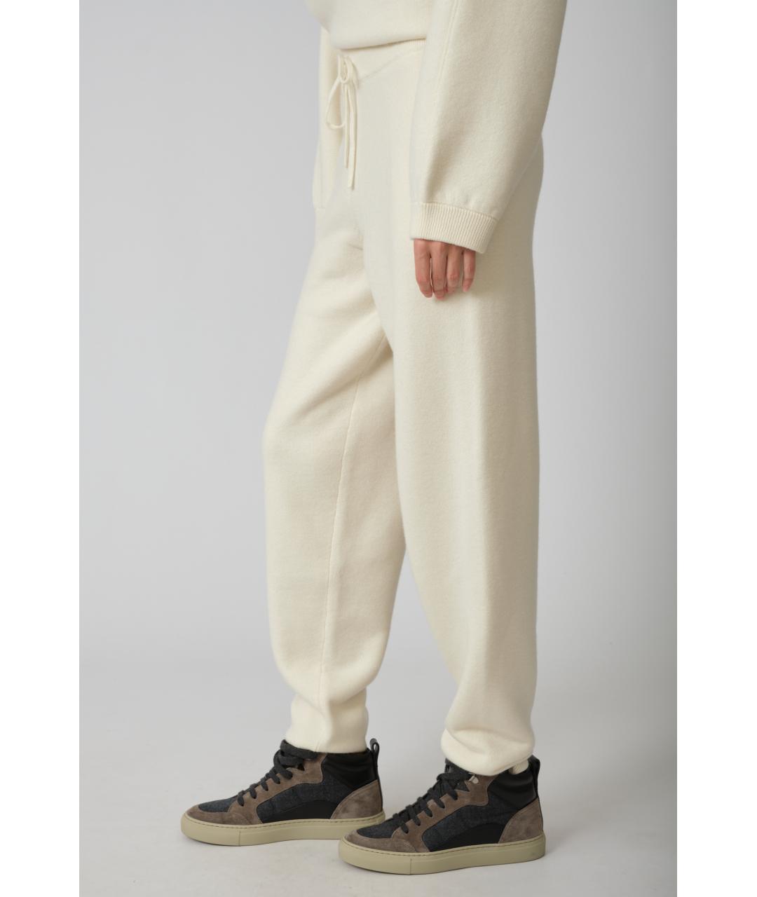 LOULOU STUDIO Бежевые кашемировые прямые брюки, фото 2