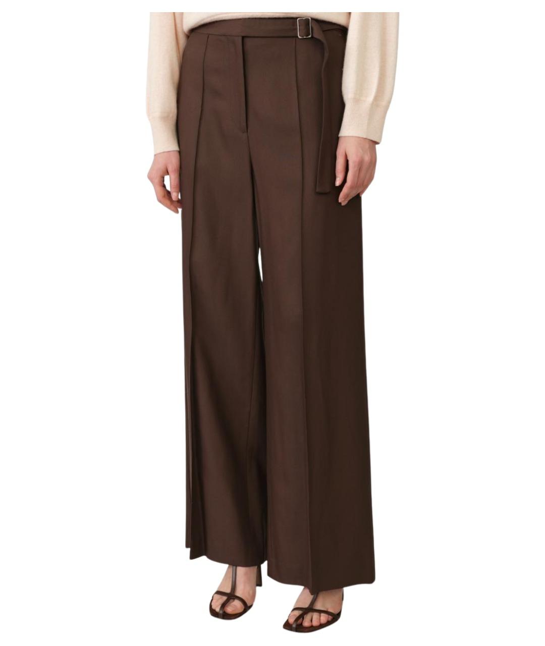 LOULOU STUDIO Коричневые вискозные прямые брюки, фото 1