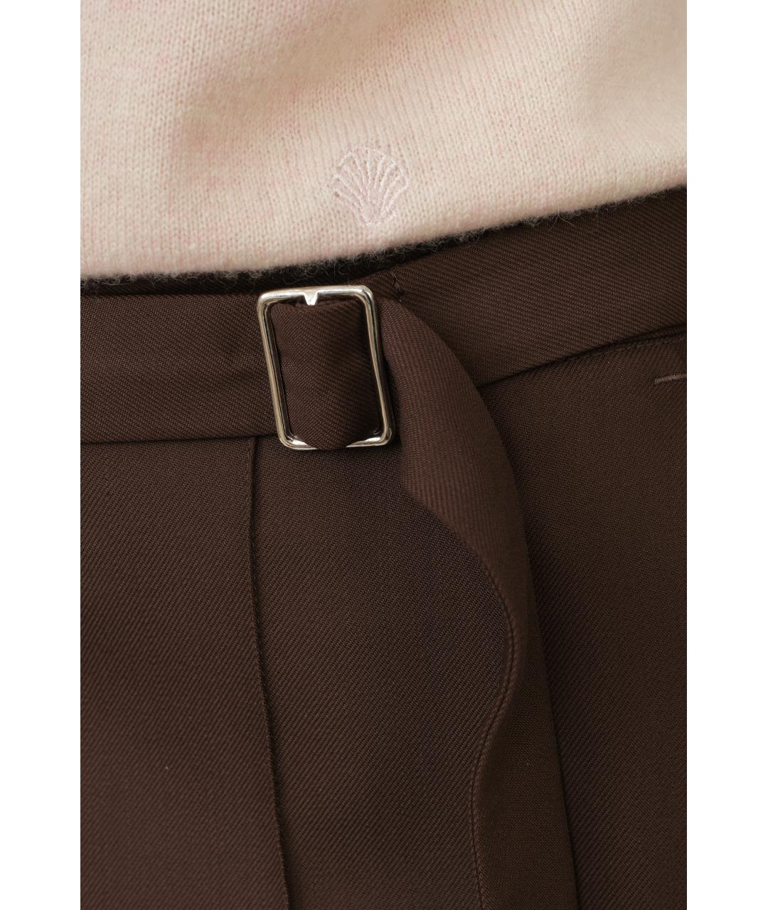 LOULOU STUDIO Коричневые вискозные прямые брюки, фото 4