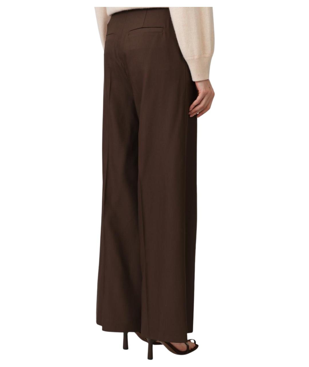 LOULOU STUDIO Коричневые вискозные прямые брюки, фото 3