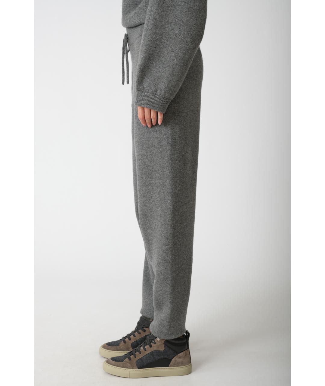LOULOU STUDIO Серые кашемировые прямые брюки, фото 2