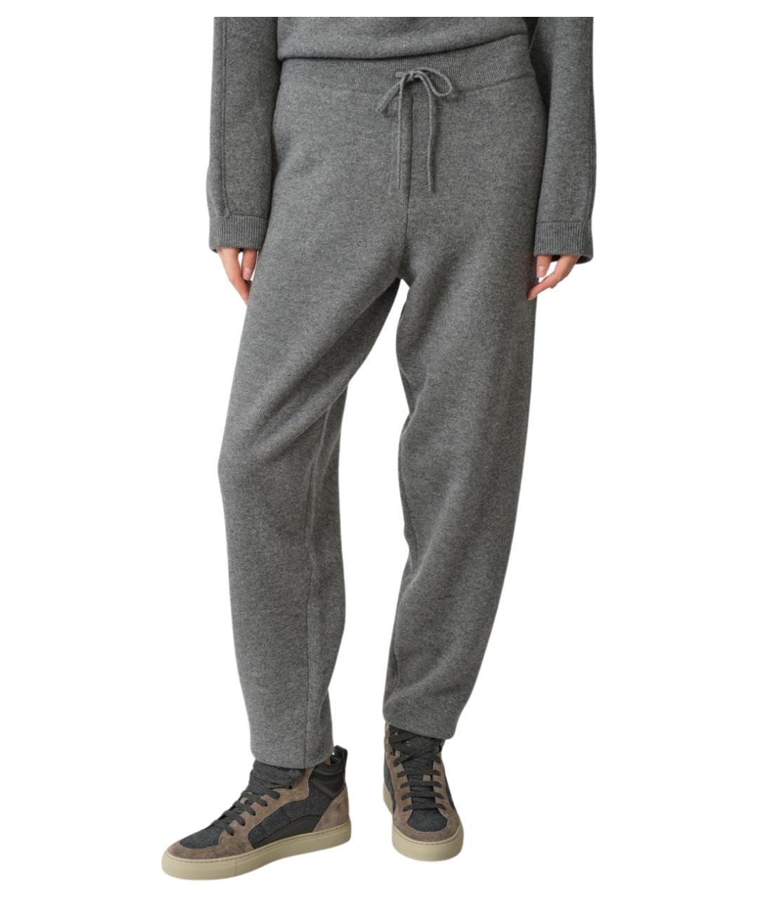 LOULOU STUDIO Серые кашемировые прямые брюки, фото 1