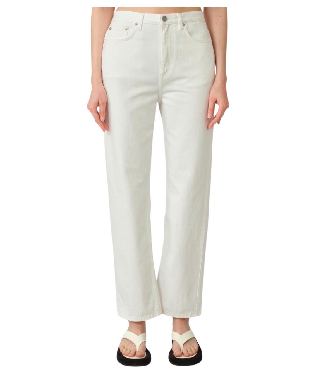 LOULOU STUDIO Белые хлопковые прямые джинсы, фото 1