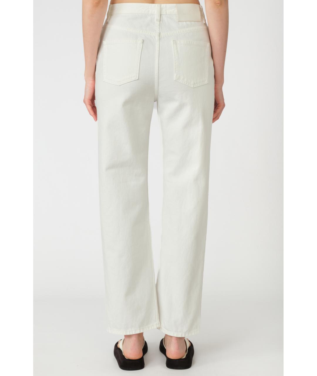 LOULOU STUDIO Белые хлопковые прямые джинсы, фото 4