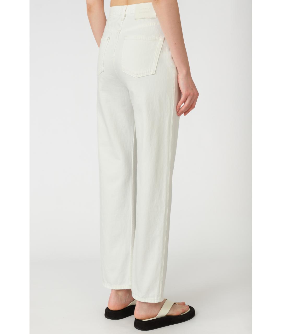 LOULOU STUDIO Белые хлопковые прямые джинсы, фото 3