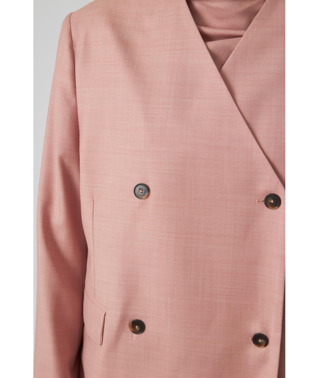 LOULOU STUDIO Розовый шерстяной жакет/пиджак, фото 4