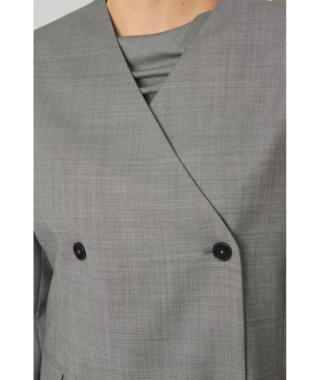 LOULOU STUDIO Серый шерстяной жакет/пиджак, фото 6