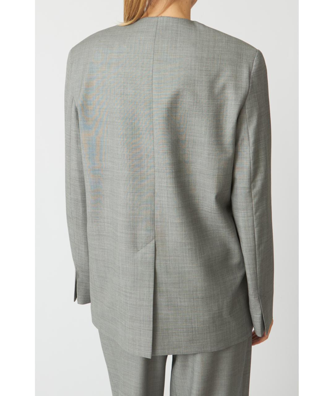 LOULOU STUDIO Серый шерстяной жакет/пиджак, фото 5