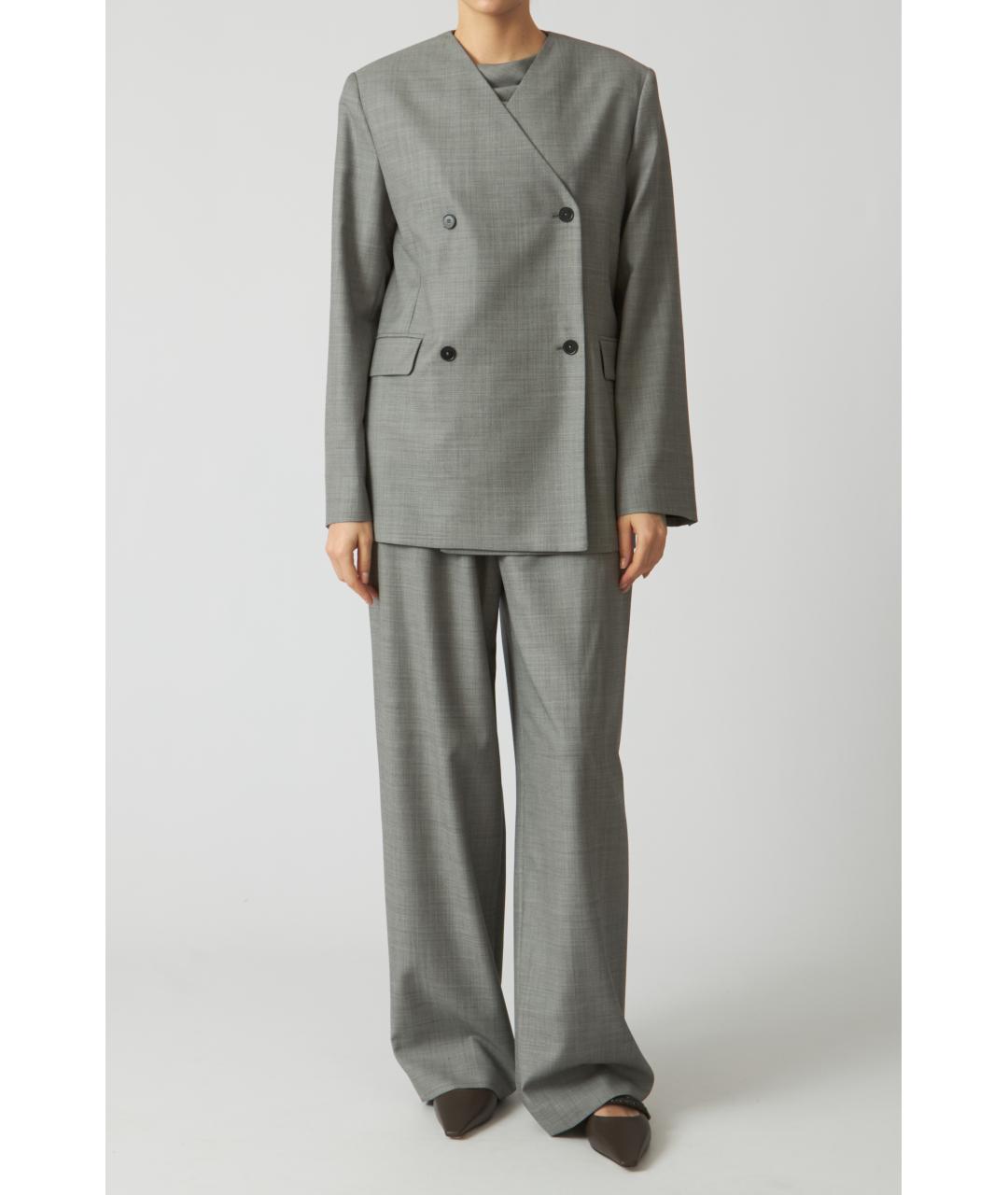 LOULOU STUDIO Серый шерстяной жакет/пиджак, фото 3