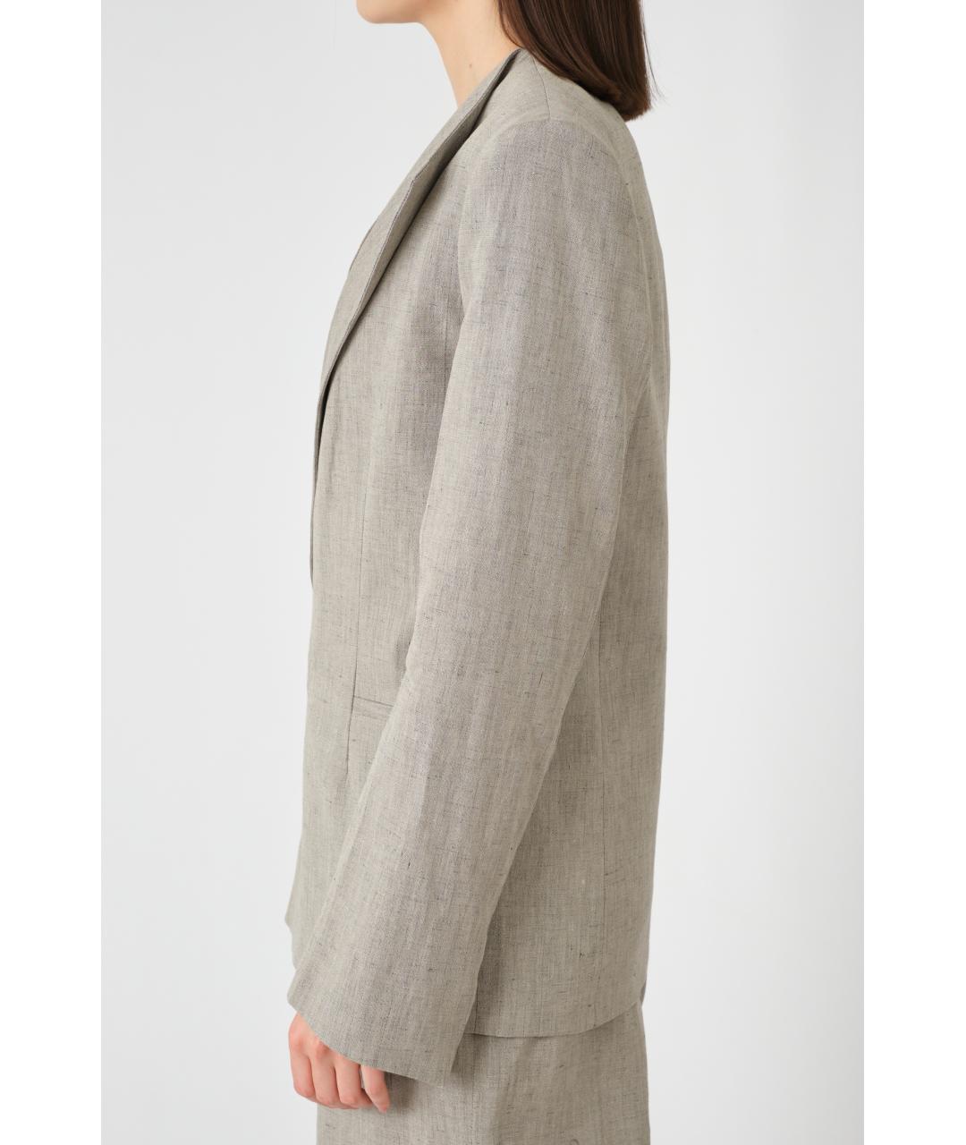 LOULOU STUDIO Серый льняной жакет/пиджак, фото 4