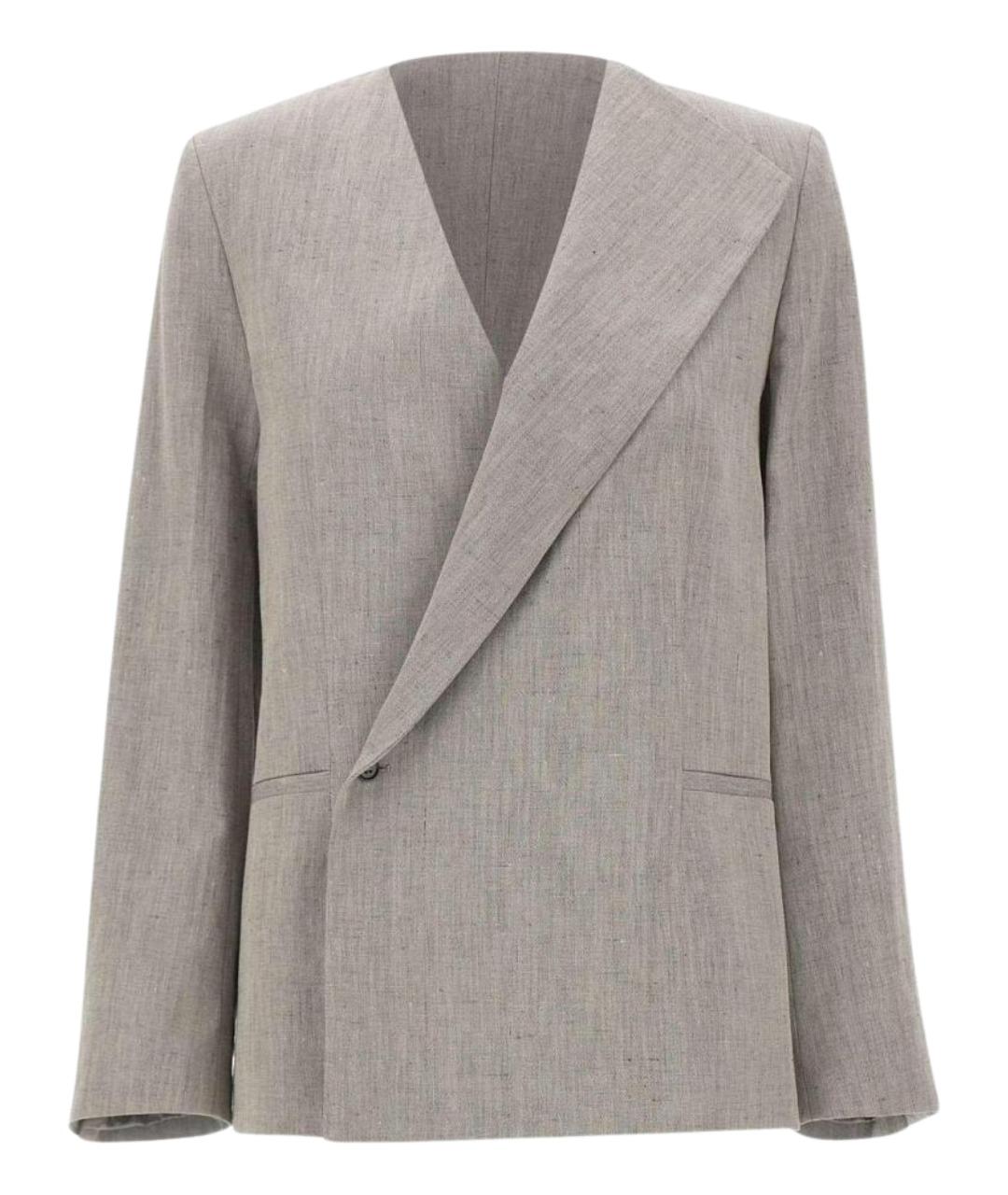 LOULOU STUDIO Серый льняной жакет/пиджак, фото 1