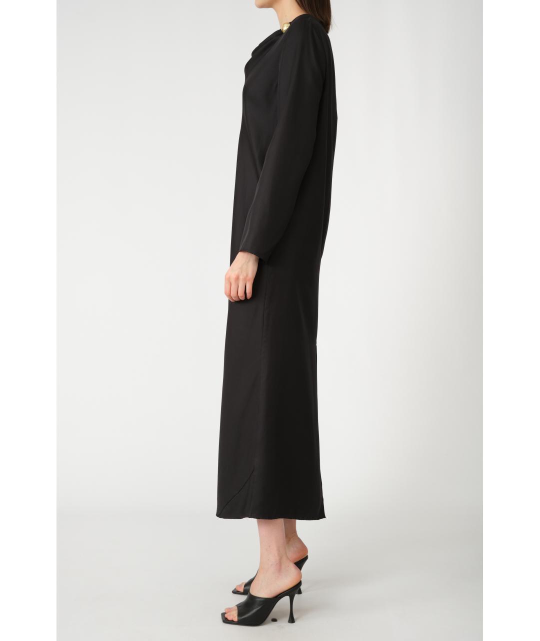 LOULOU STUDIO Черное шелковое повседневное платье, фото 3