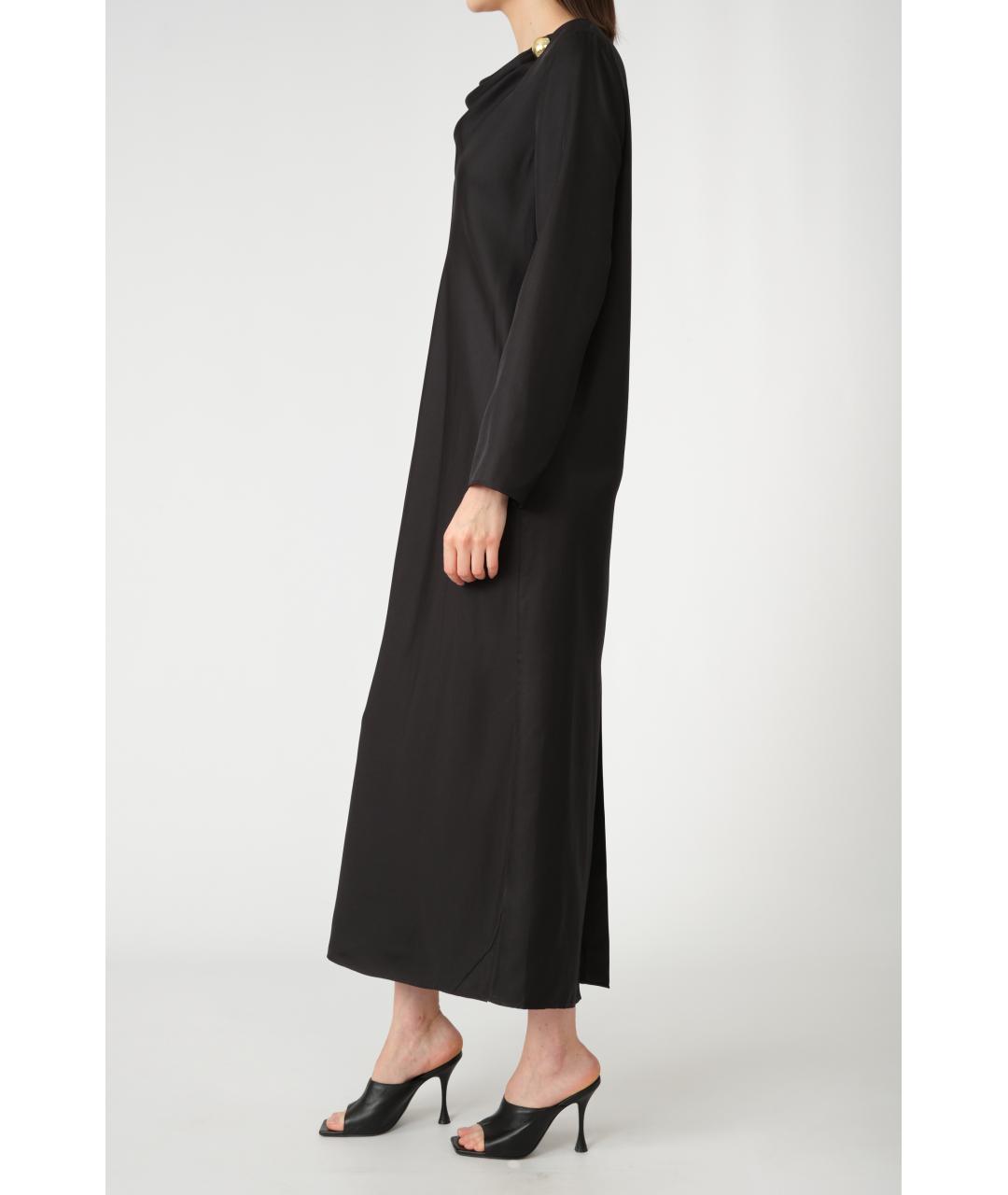 LOULOU STUDIO Черное шелковое повседневное платье, фото 2