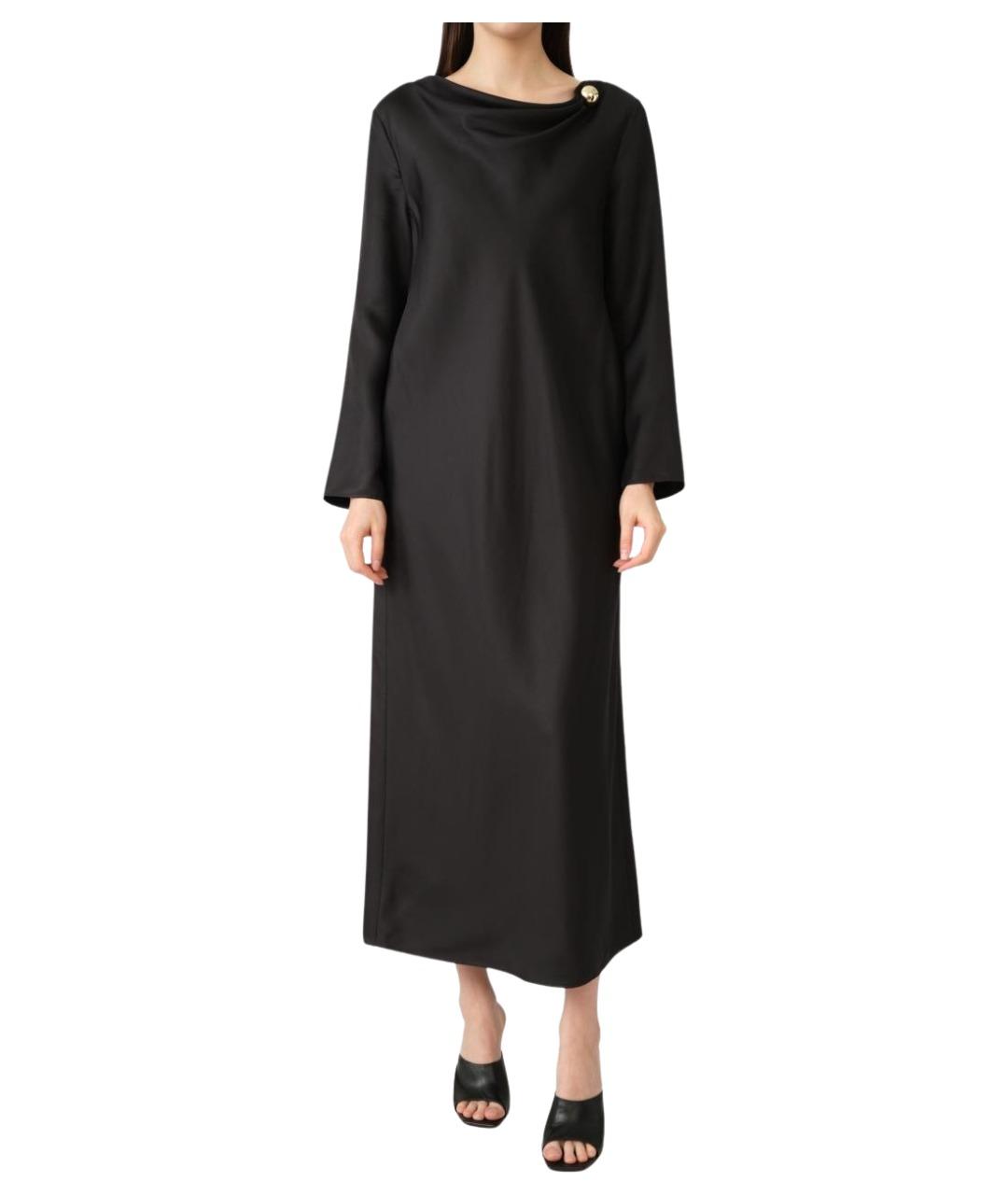 LOULOU STUDIO Черное шелковое повседневное платье, фото 1