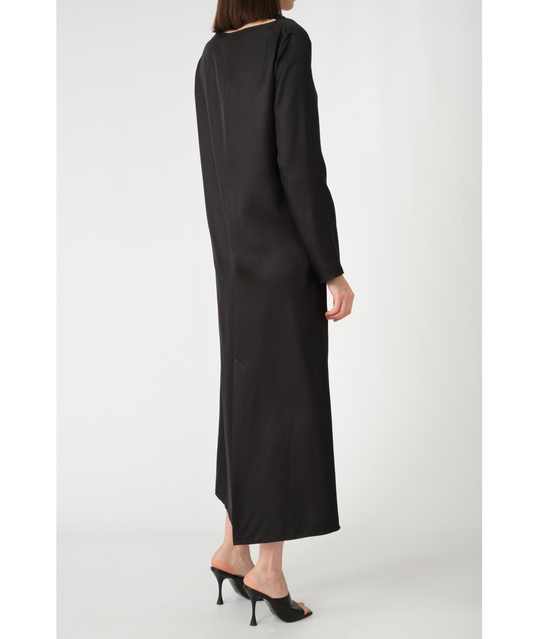 LOULOU STUDIO Черное шелковое повседневное платье, фото 4