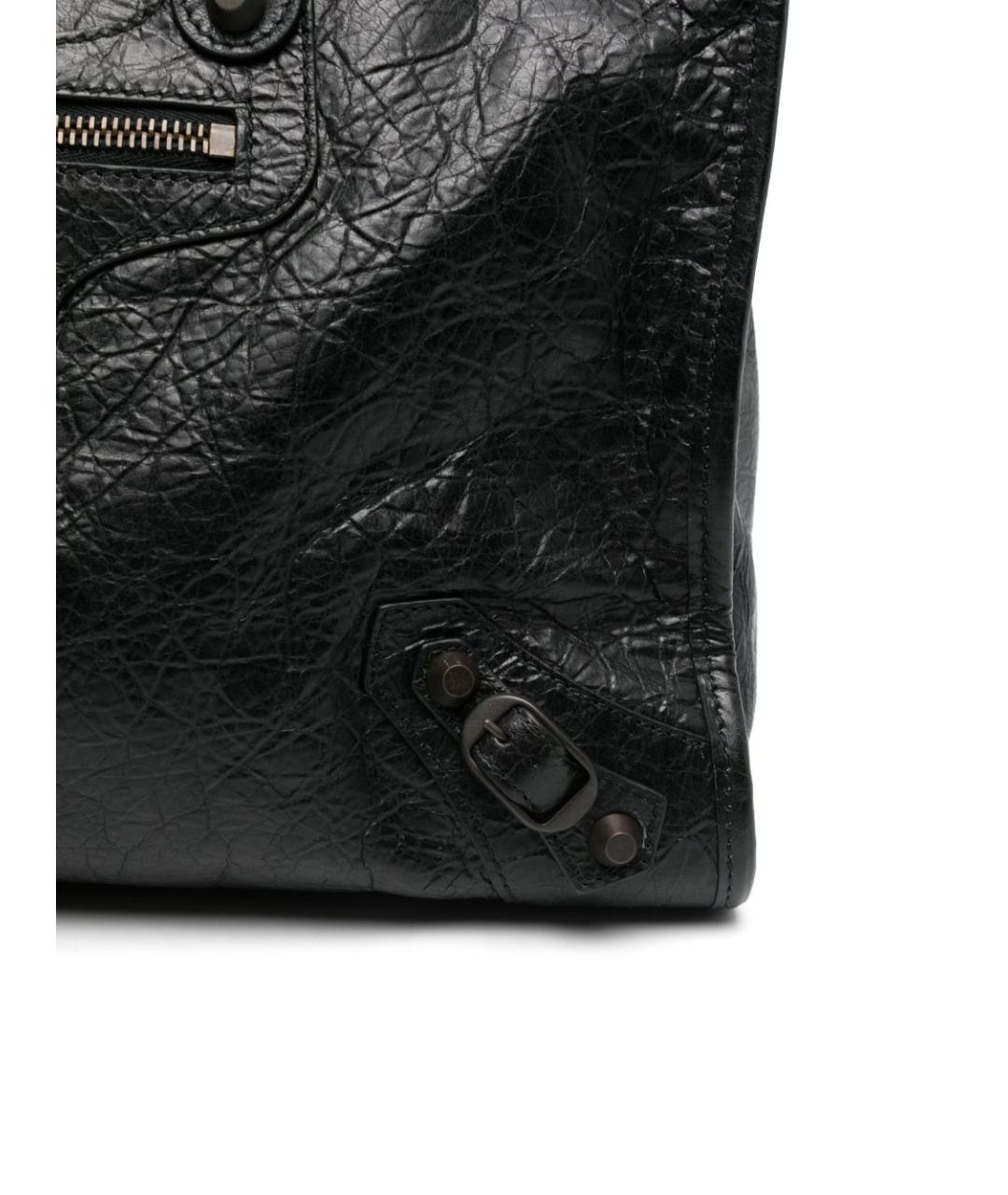 BALENCIAGA Черная кожаная сумка тоут, фото 2