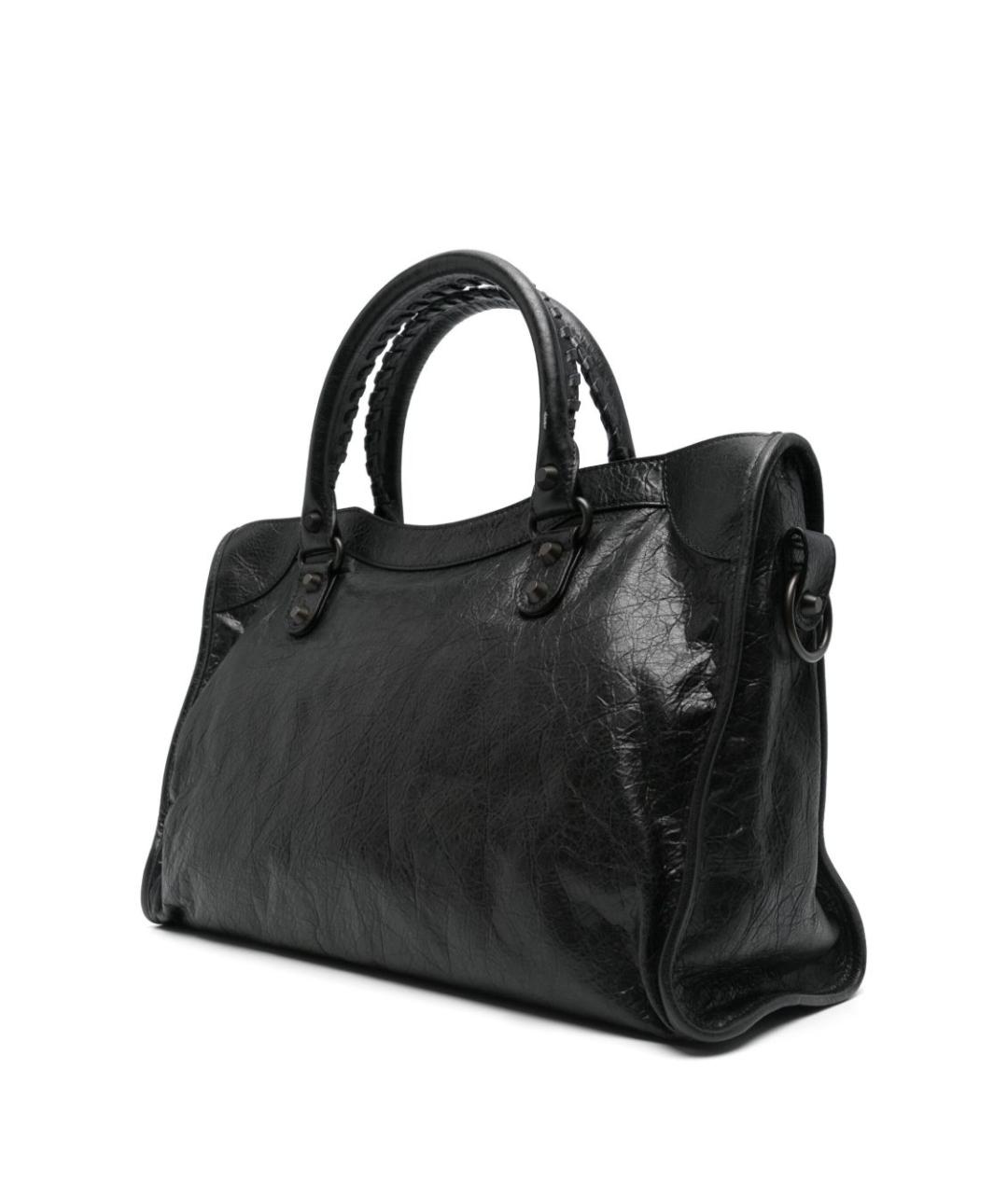 BALENCIAGA Черная кожаная сумка тоут, фото 5