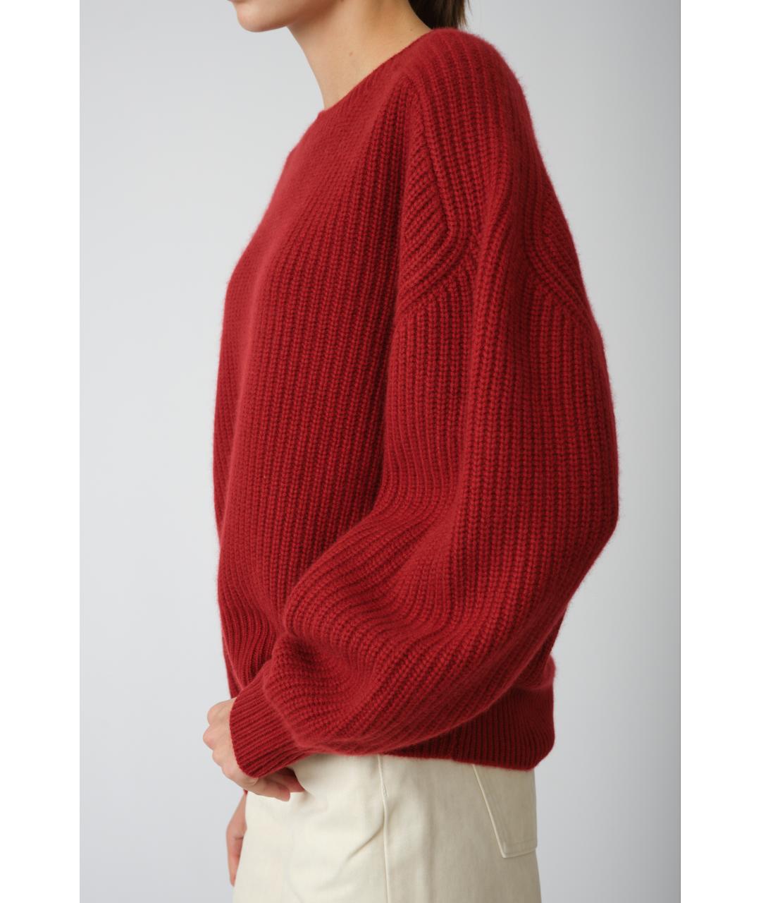LOULOU STUDIO Бордовый кашемировый джемпер / свитер, фото 4