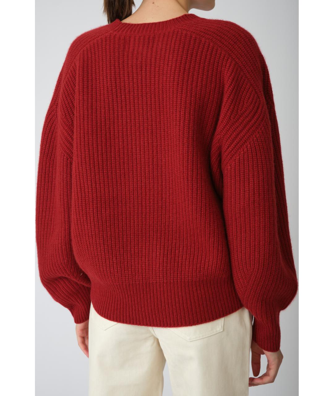 LOULOU STUDIO Бордовый кашемировый джемпер / свитер, фото 5