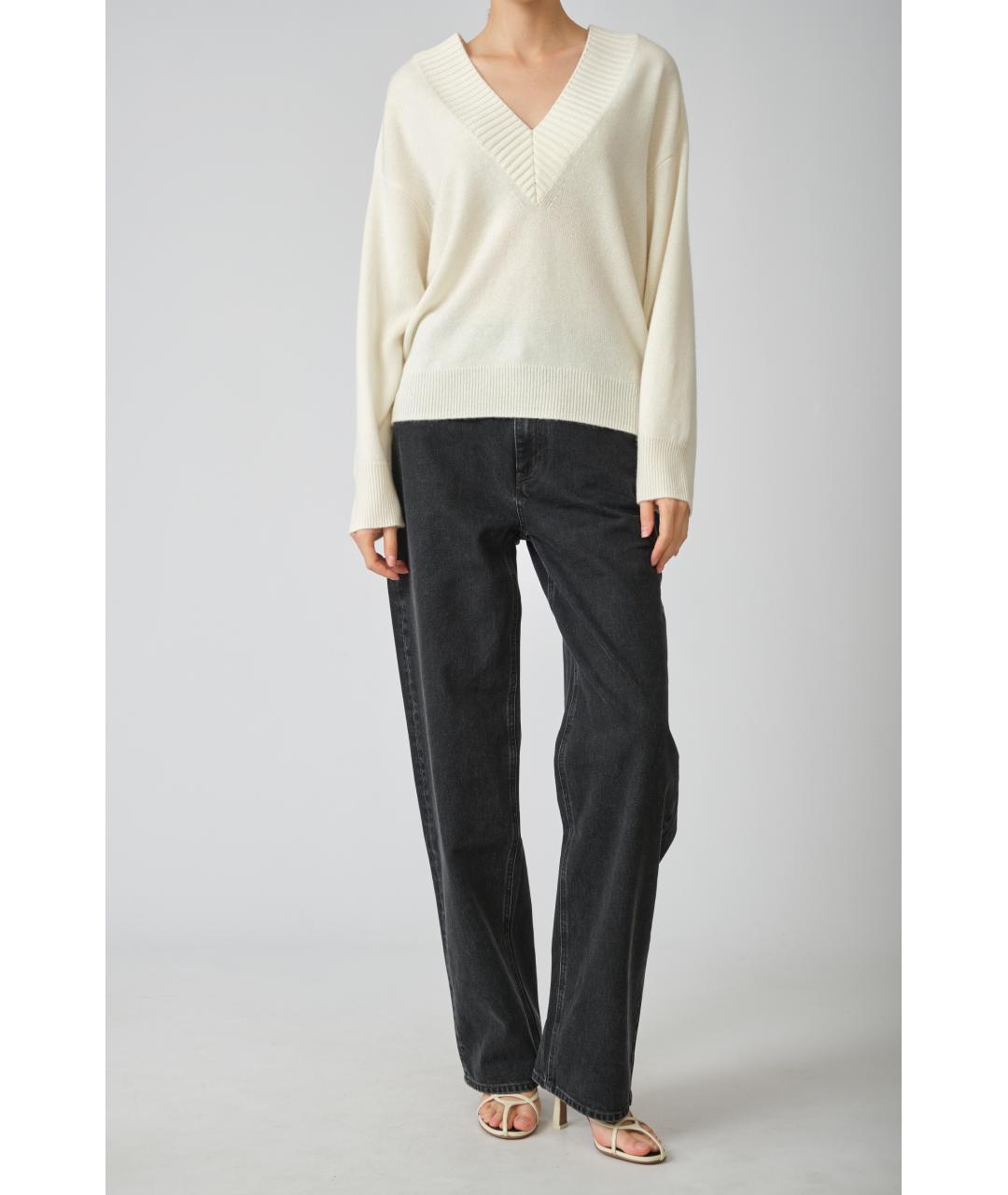 LOULOU STUDIO Бежевый кашемировый джемпер / свитер, фото 3