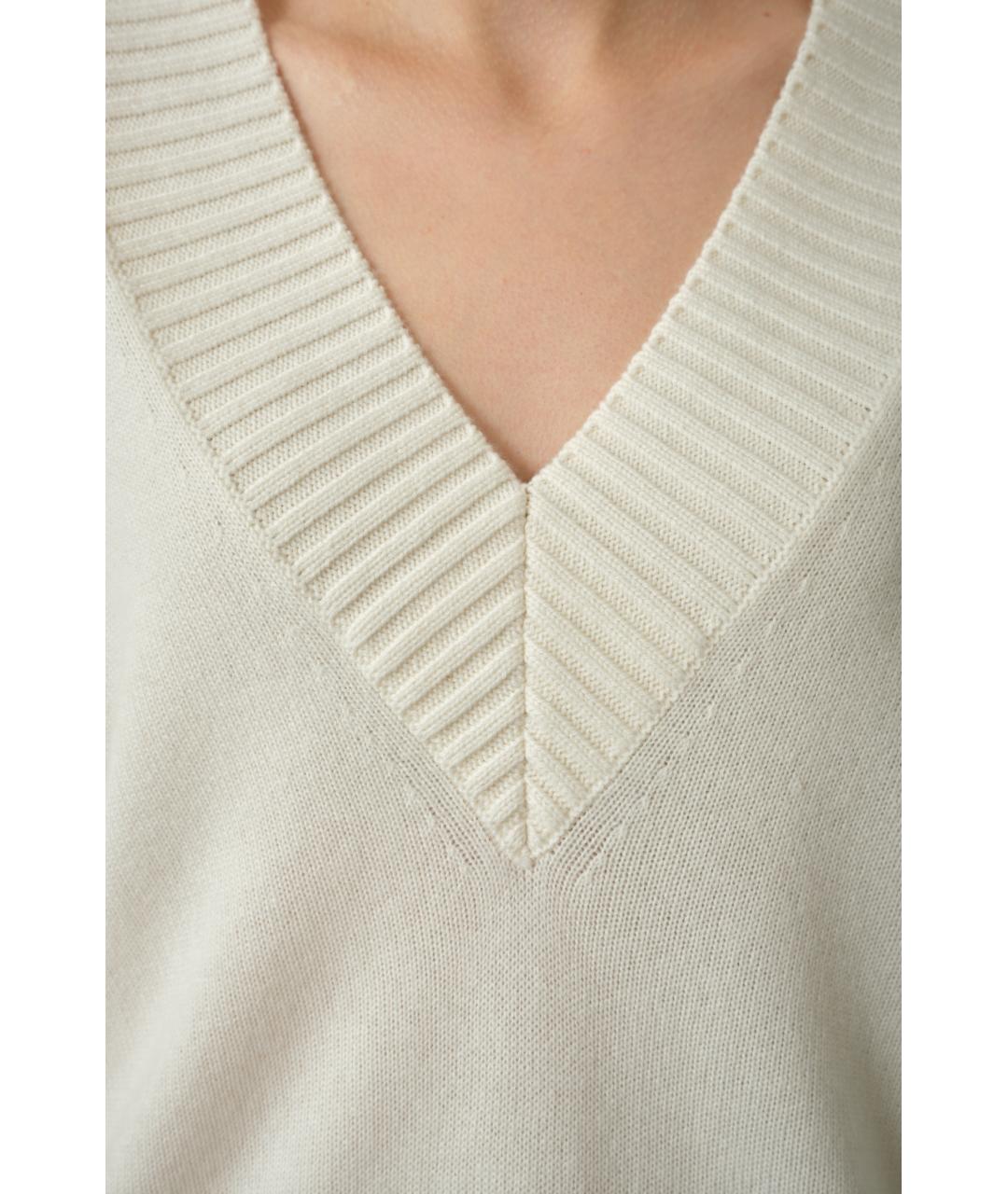 LOULOU STUDIO Бежевый кашемировый джемпер / свитер, фото 5