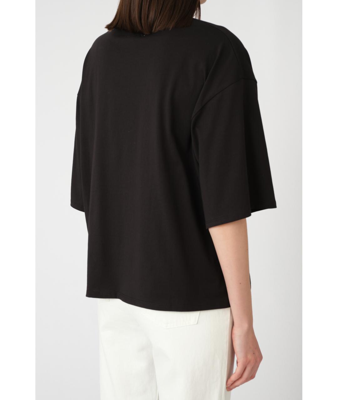 LOULOU STUDIO Черная хлопковая футболка, фото 4