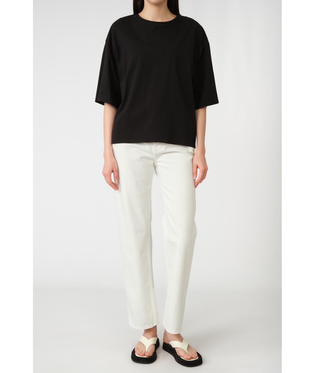 LOULOU STUDIO Черная хлопковая футболка, фото 2