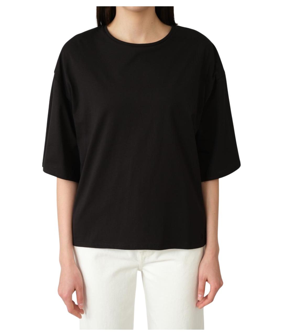 LOULOU STUDIO Черная хлопковая футболка, фото 1