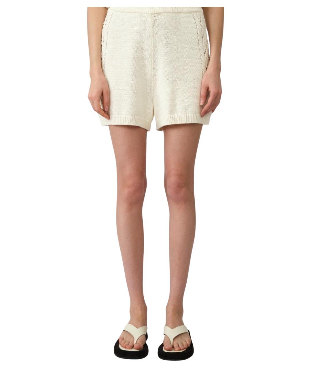 LOULOU STUDIO Бежевые хлопковые шорты, фото 1