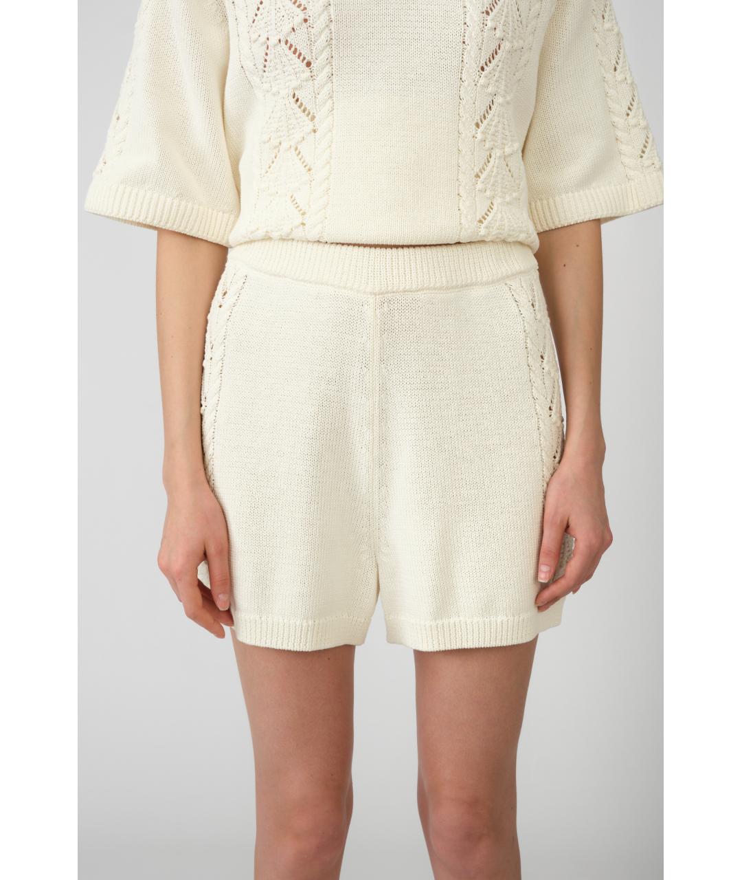 LOULOU STUDIO Бежевые хлопковые шорты, фото 2