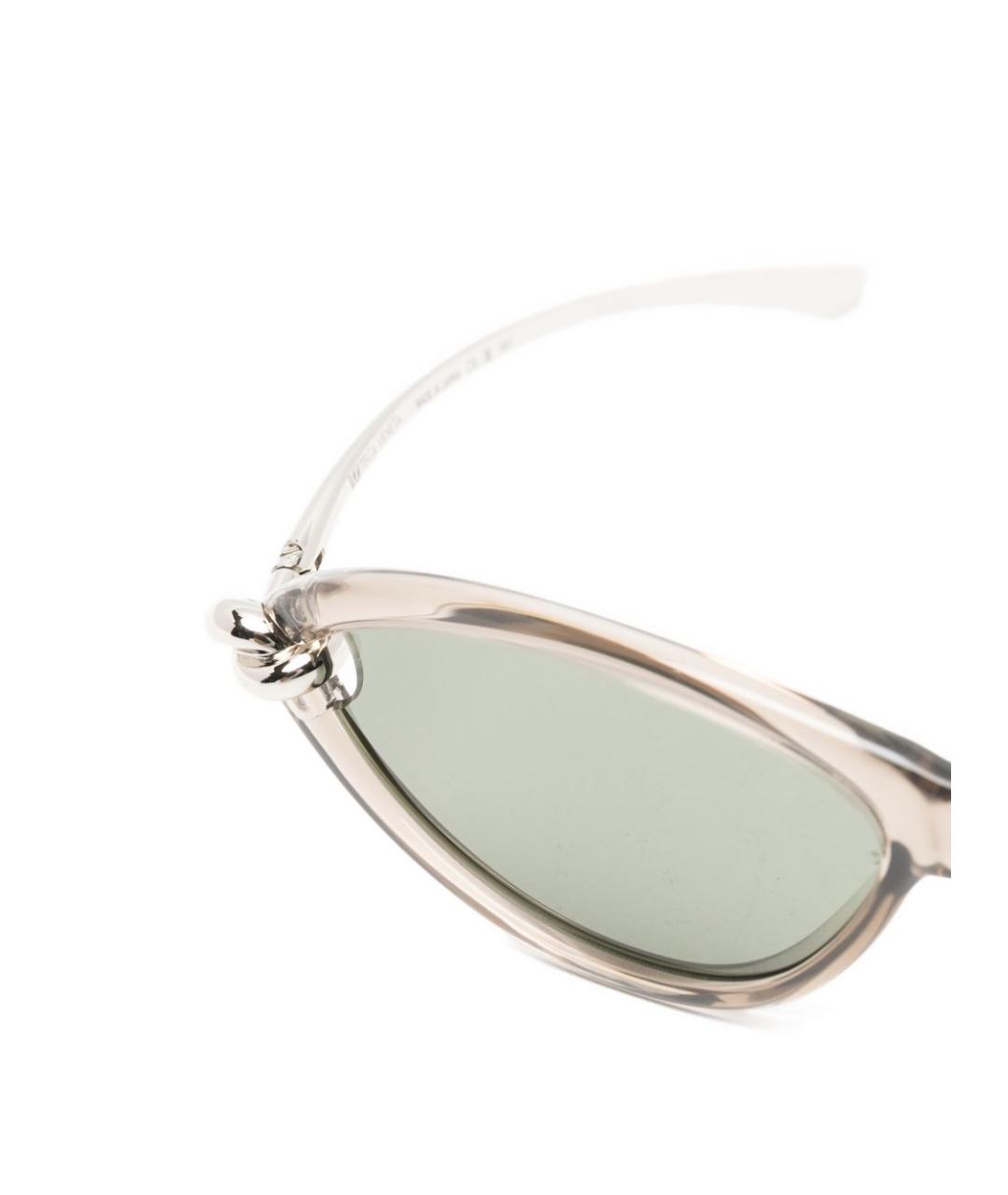 BOTTEGA VENETA Бежевые пластиковые солнцезащитные очки, фото 3