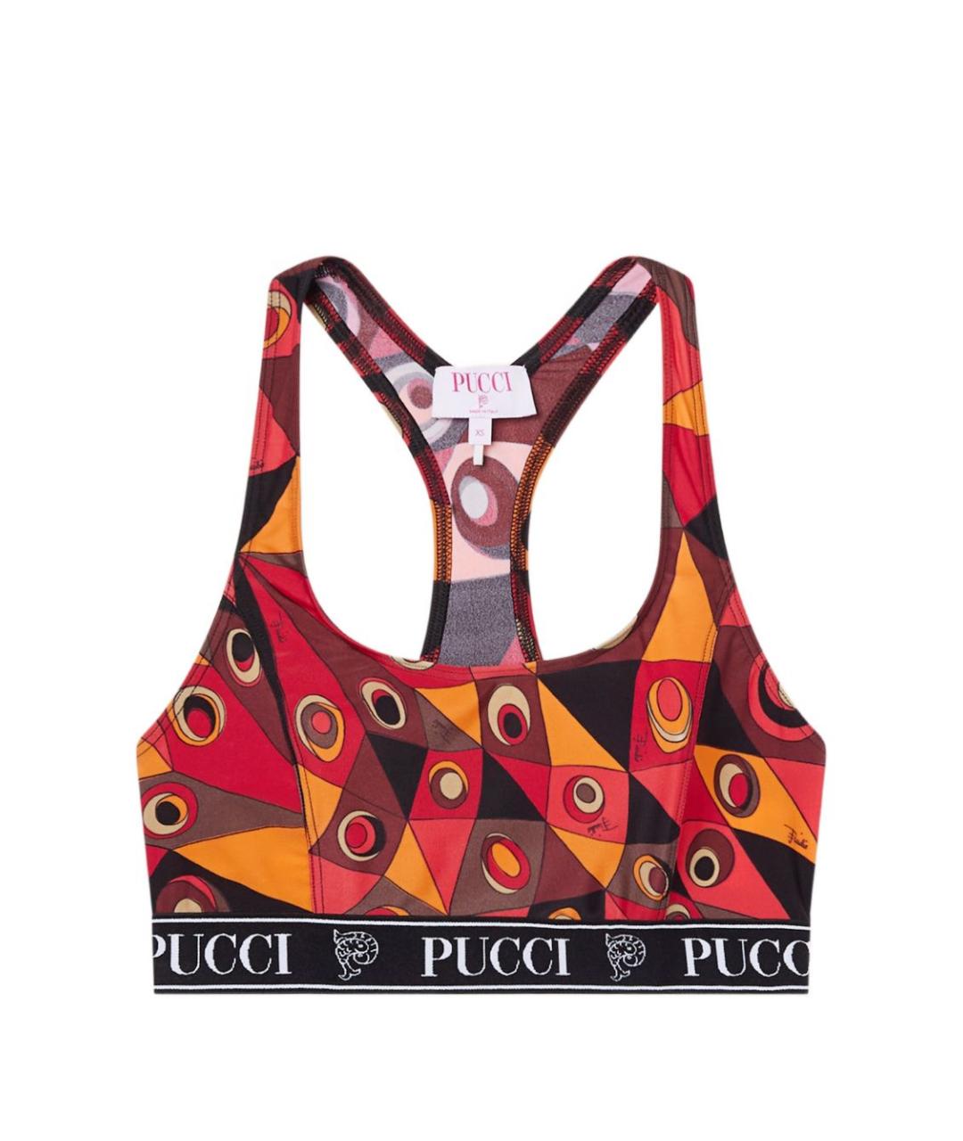 PUCCI Оранжевая полиамидовая майка, фото 1