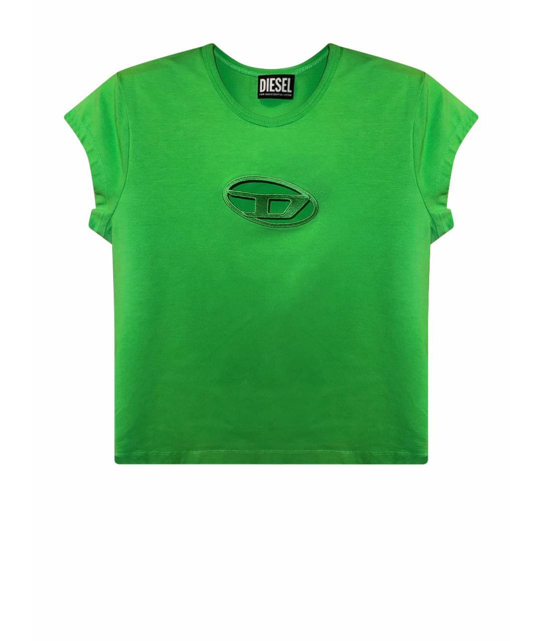 DIESEL Зеленая хлопко-эластановая майка, фото 1