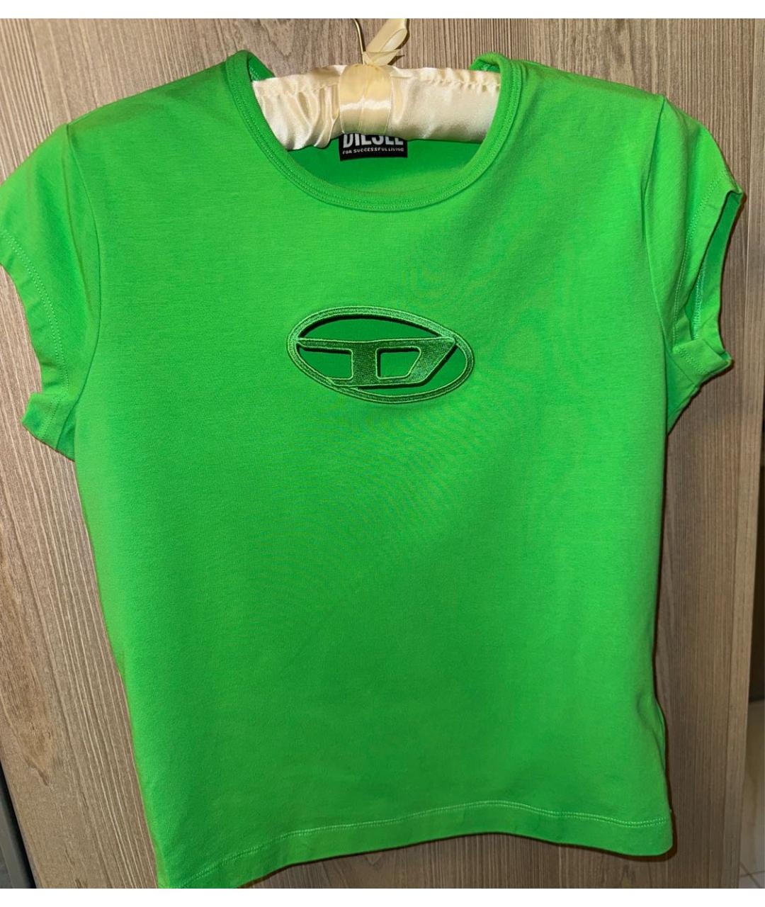 DIESEL Зеленая хлопко-эластановая майка, фото 5