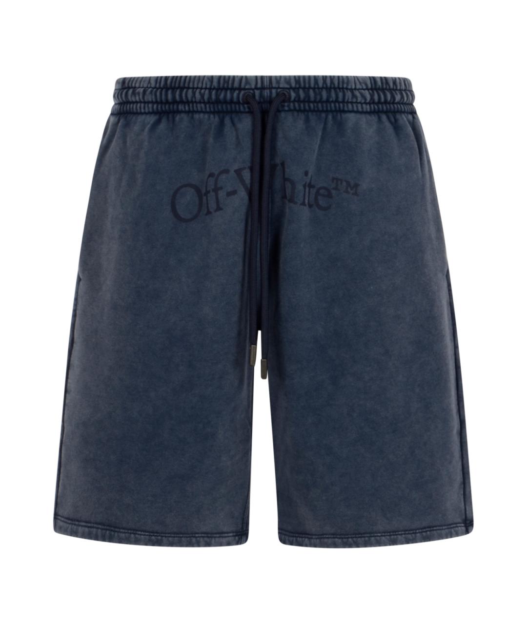 OFF-WHITE Синие хлопковые шорты, фото 1